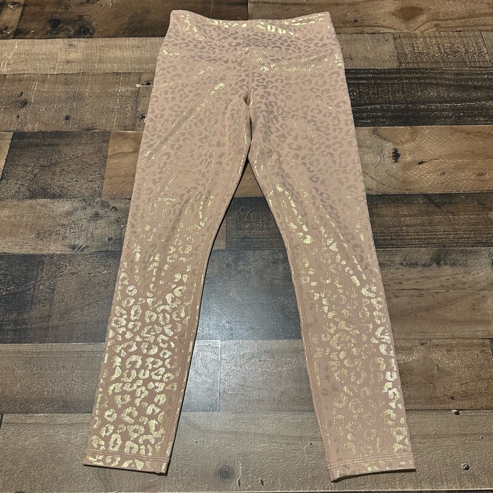Zyia Gold Leopard Light n Tight Hi-Rise 7/8 Leggings - Picture 2 of 5